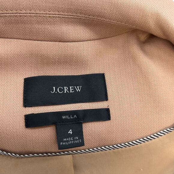 J. Crew Willa Blazer Jacket Italian City Wool Blend Camel Tan Size 4 - Picture 12 of 15